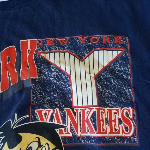New York Yankees Vintage 1994 Flintstones Double Sided Print Shirt Size XL RARE - Picture 6 of 12